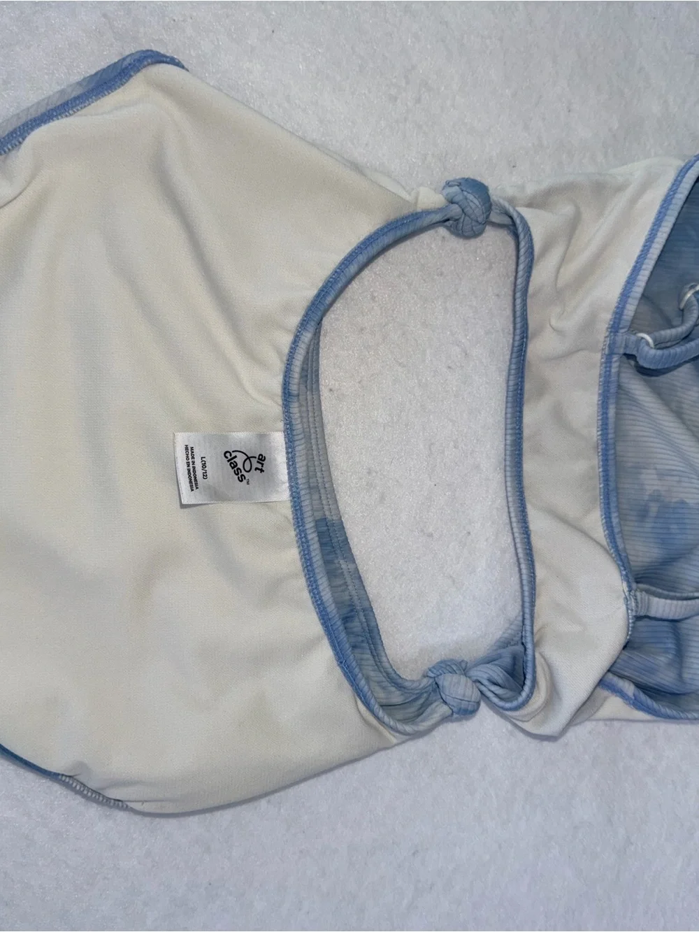Targets Art Class Light Blue Tie-Dye Cutout Ribbed Bodysuit